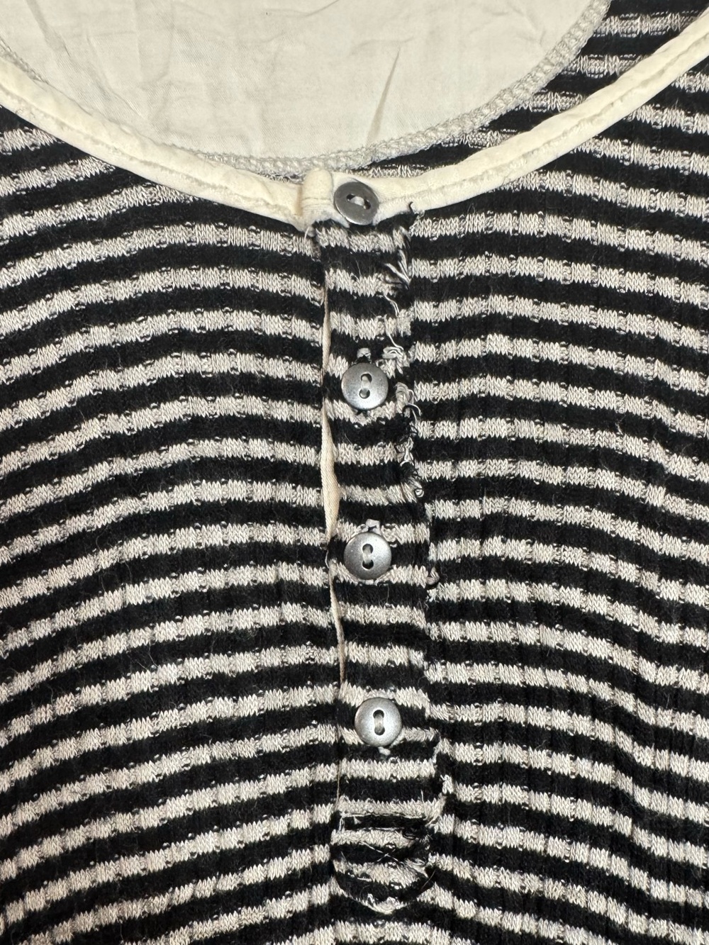 Free People We The Free Drippy Henley Top Tunic Striped Black Tea Medium - Picture 6 of 10